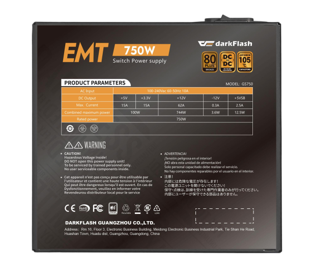 DarkFlash EMT750 750W 80 Plus Bronze - 1479036 - zdjęcie 5